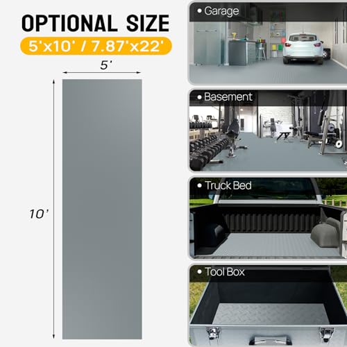 5 x 10 FT Garage Floor Mat (5'x10' / Silver)