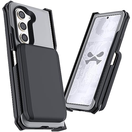 EXEC Galaxy Fold5 Wallet Case with Detachable Magnetic Credit Card Holder and Hinge Protection Supports Wireless Charging Phone Cover Designed for 2023 Samsung Galaxy Z Fold 5 (Galaxy Z Fold 5 / Gray)