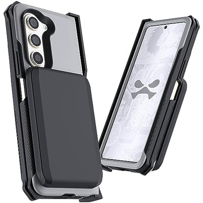 EXEC Galaxy Fold5 Wallet Case with Detachable Magnetic Credit Card Holder and Hinge Protection Supports Wireless Charging Phone Cover Designed for 2023 Samsung Galaxy Z Fold 5 (Galaxy Z Fold 5 / Gray)
