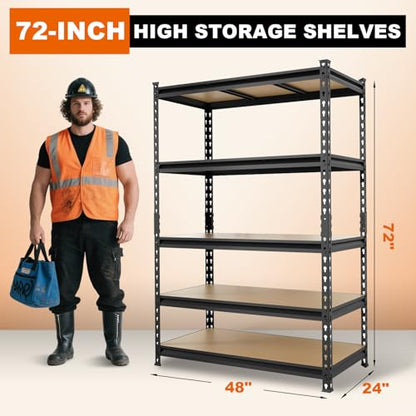 Storage Shelving Unit (72"Hx48"Wx24"D)