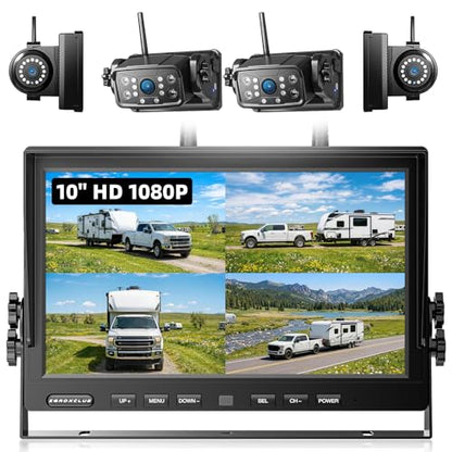 Magnetic RV Wireless Backup Camera (10" 4-Cam)