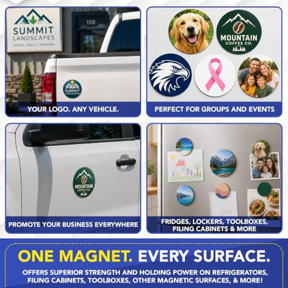 Custom Round Car Magnet 5 Inch (1 Pack)