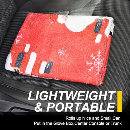 Back Seat Cover for Car Trucks Van SUV Jeep (Rear Bench Seat Towel / Santa Claus)