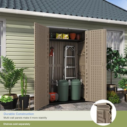 Outdoor Storage Shed Waterproof (Dark Brown-03C)
