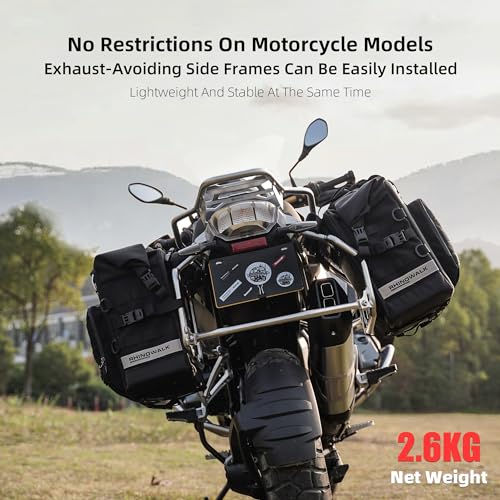 Motorcycle Saddlebags Waterproof 25L Saddle Bag Quick Release side bag Fits Most Adventure and Sports Bike Motorcycle Racks (Black / 25L)