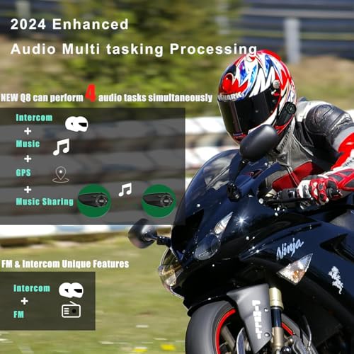 Q8 Motorcycle Helmet Bluetooth Headset (black 2)