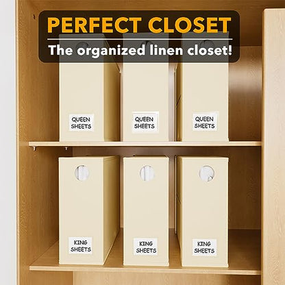 6 Pack Bed Sheet Organizers and Storage (6 pcs / Beige)