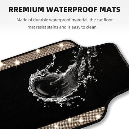 Bling Car Floor Mats Full Set (Champagne Diamond / Car Floor Mats (4 Pieces))