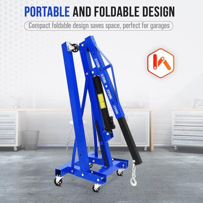 2 Ton Hydraulic Engine Hoist with Lever Stabilizer (with Lever / Blue)