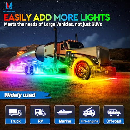 C2 MAX 12 Pods RGB+IC Chasing Rock Lights with Wiring Switch Kit (12 Pods Kit)