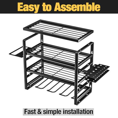 4 Layer Power Tool Organizer Wall Mount (16 Inch 4 Drills Holder)