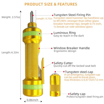 Car Window Breaker Tool (Gold)