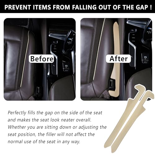 Car Seat Gap Filler 2 Pack (Beige/2pcs)