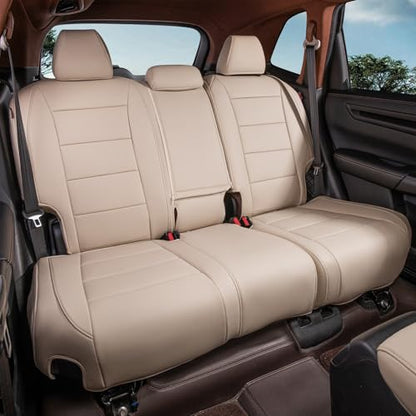 CRV Car Seat Covers Custom Fit for Honda 2012 (Leatherette(Beige) / 2012-2014 CRV EX,EX-L,LX)