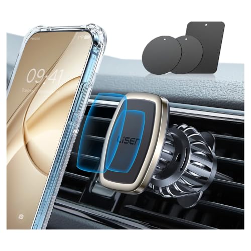 Magnetic Phone Holder for Car Phone Holder with Upgraded Clip (Gold)