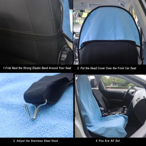Car Seat Cover Protector Front Seats (1Pcs Front Seat Towel / Sky Blue)