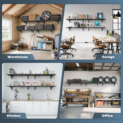 4 Pack Garage Shelving Wall Mounted (4 pack-1.5x4ft)