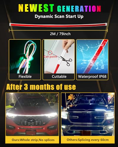 LED Hood Light Strip (Dynamic Multicolor / 79 inches)