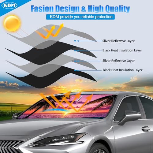 Sunset Beach Style Front Windshield Sun Shade for 2016 (for 2016-2021 Honda Civic-Sunset Beach)