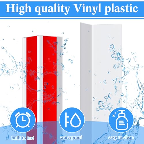10 Pcs 2-3/8 x 48 Inches Wall Corner Protector Guards with Self Adhesive, White Vinyl Corner Trim Molding Plastic for Wall Furniture Door Tables Cabinet Edge, Avoid Scratching, Easy Install (2-3/8 x 48 Inches / White)