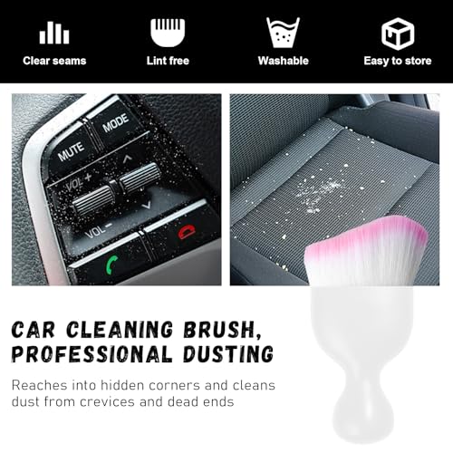 2 PCS Car Detailing Brush (White/White/Pink / 2 PCS)