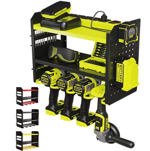 Power Tool Organizer Wall Mount (4 Drill Holder / Green)
