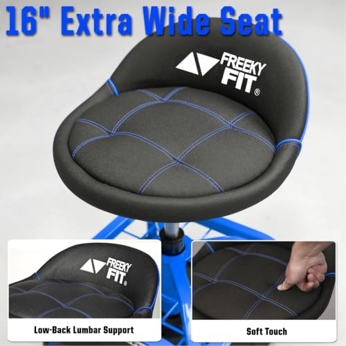 Rolling Shop Stool with Wheels (Blue)