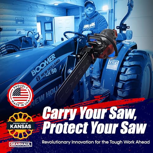GearHaul SawHaul SnapLok Rotating Tractor Chainsaw Carrier (Rotating - Tractors / 28 Inch Scabbard / Black)