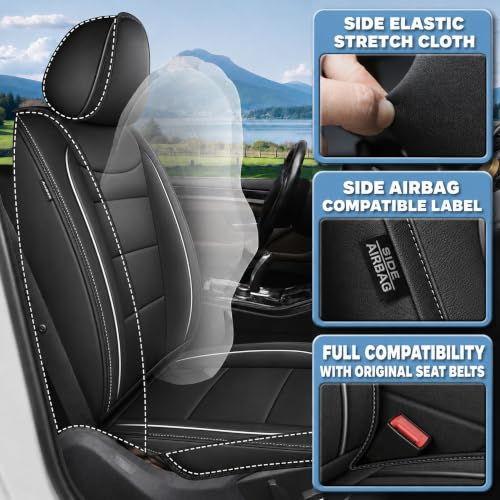 2 Front Seat Car Seat Covers for Hyundai Kona 2018 (#018 Black / 53. Kona 2018-2026-2 Front Seat Covers Only)