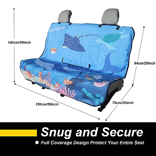 Back Seat Cover for Car Trucks Van SUV Jeep (Rear Bench Seat Towel / Seaworld)
