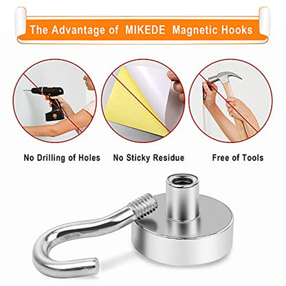 Magnetic Hooks 30Lbs+ Strong Magnetic Hook for Cruise Cabins (Silver / 4Pack-30LB)