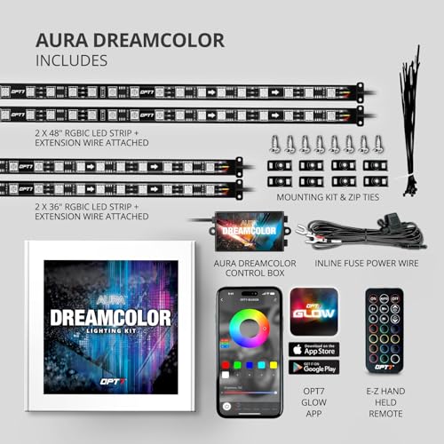 Aura DreamColor Underglow Chasing Light Kit with APP & Remote Control (Flexible / RGB-IC)