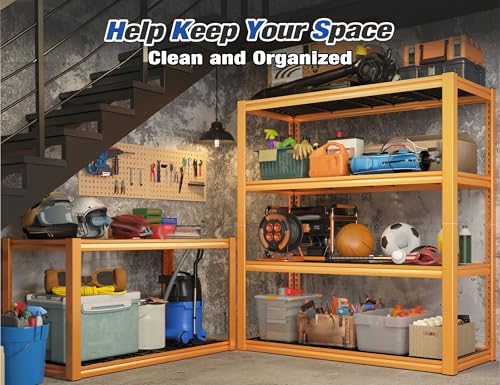 40" W Yellow Garage Shelving with Double (40" W X 19.7" D X 59.9" H)