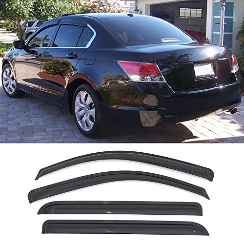 Window Visors Rain Guards for 2008 (For 2008-2012 Accord Sedan)