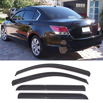 Window Visors Rain Guards for 2008 (For 2008-2012 Accord Sedan)