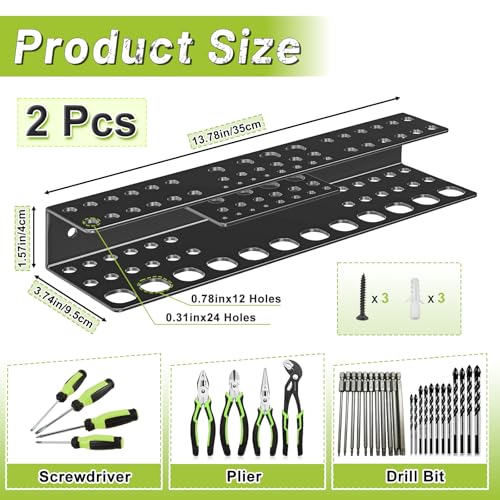 Screwdriver Holder Wall Mount (54 holes 2pc)