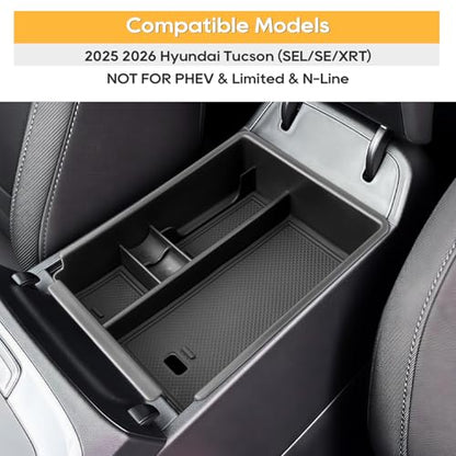 for 2025 Hyundai Tucson Center Console Organizer for 2022 (2025 Tucson SEL/SE/XRT ONLY Arm)