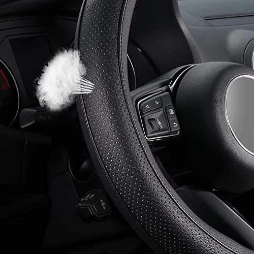 Breathable Car Steering Wheel Cover Large Size 15.5 (Large size[15 1/2''-16''] / Breathable Pores)