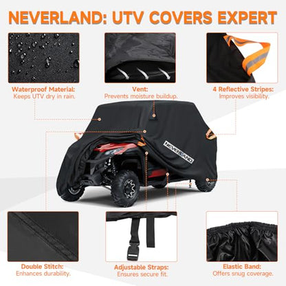 UTV Cover Heavy Waterproof Denier Oxford Cloth for Polaris RZR Yamaha Can (up to 154"L)