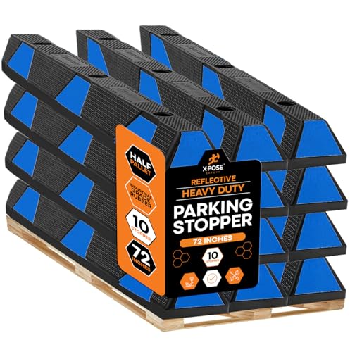 72" Heavy Duty Blue Rubber Parking Stopper (10 Pack)