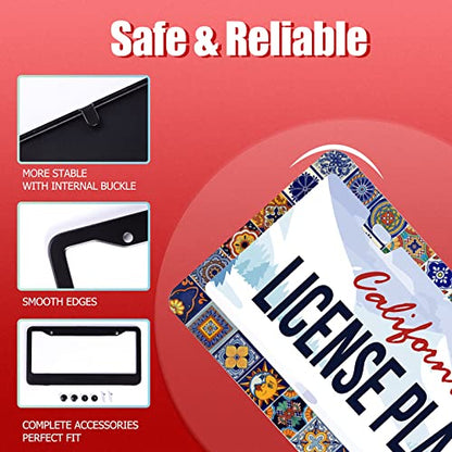 Mexican Tiles License Plate Frames Mandala Boho License Plate Frame 2 Holes (Mexican Tiles Mandala)