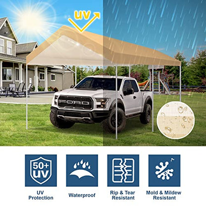 10'x20' Carport Replacement Canopy Cover Beige (10' x 20' / Beige)
