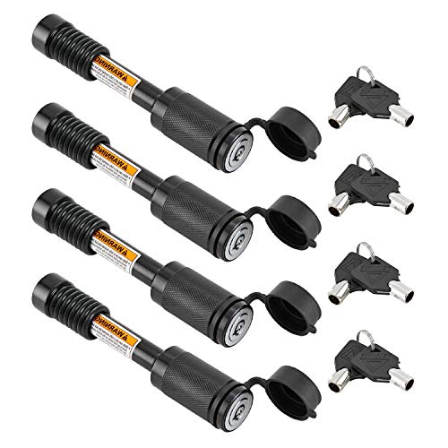 Trailer Hitch Locks Fits Class III IV 2" 2.5" Receiver (Black / 4 Pack)