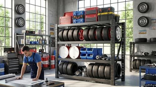 11000LBS Heavy Duty Garage Shelving (24"D x 60"W x 72"H,4-Tier)