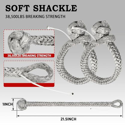 Nylon Kinetic Recovery Tow Rope Heavy Duty Offroad Snatch Strap for for Trucks SUV UTV ATV Tractor Car Jeep (7/8" x 20' / Golden)