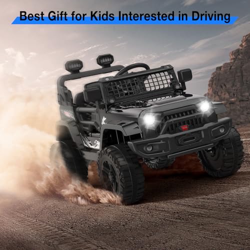 12V Kids Electric Ride On Truck Car w (Black)