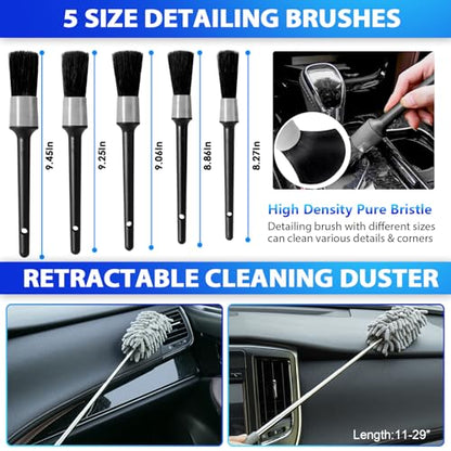Car Cleaning Kit with High Power Vacuum (Gray)
