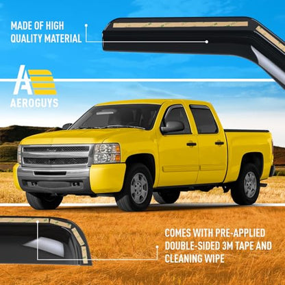 Extra Durable Window Deflectors In (For Chevy Silverado 07-13 Crew Cab)