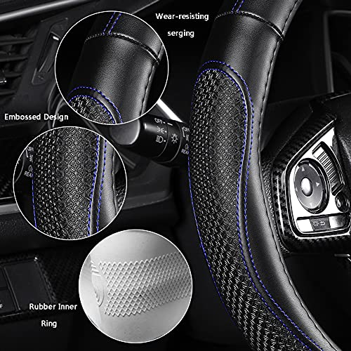 Microfiber Leather Steering Wheel Cover (Blue)