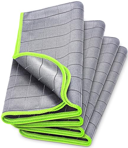 Carbon Microfiber Towels for Car Glass Window Polishing (Light Grey-green)